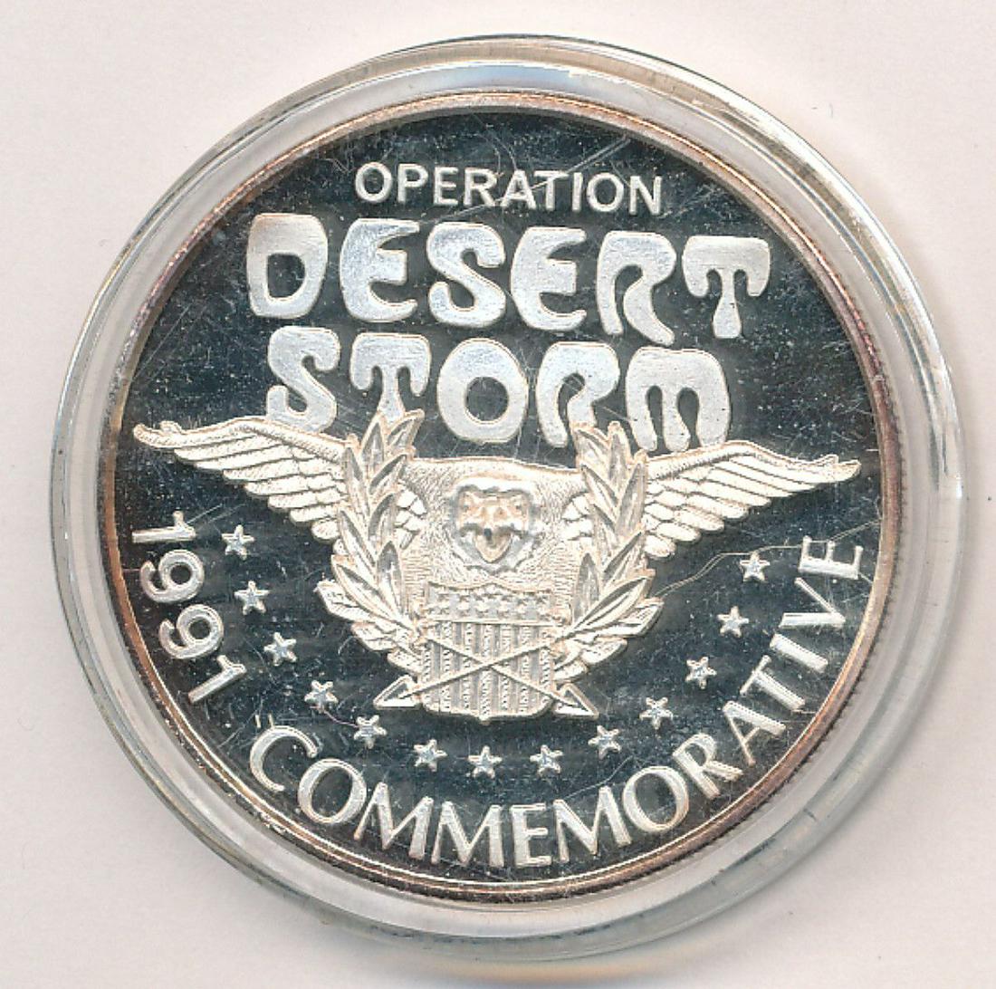 1 OZ SILVER ROUND OPERATION DESERT STORM 1991: WINNER SHALL RECEIVE THE EXACT COIN SHOWN HERE