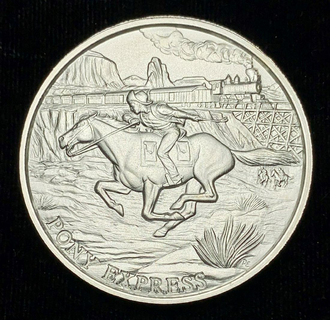 1 OZ SILVER ROUND PONY EXPRESS: WINNER SHALL RECEIVE THE EXACT COIN SHOWN HERE