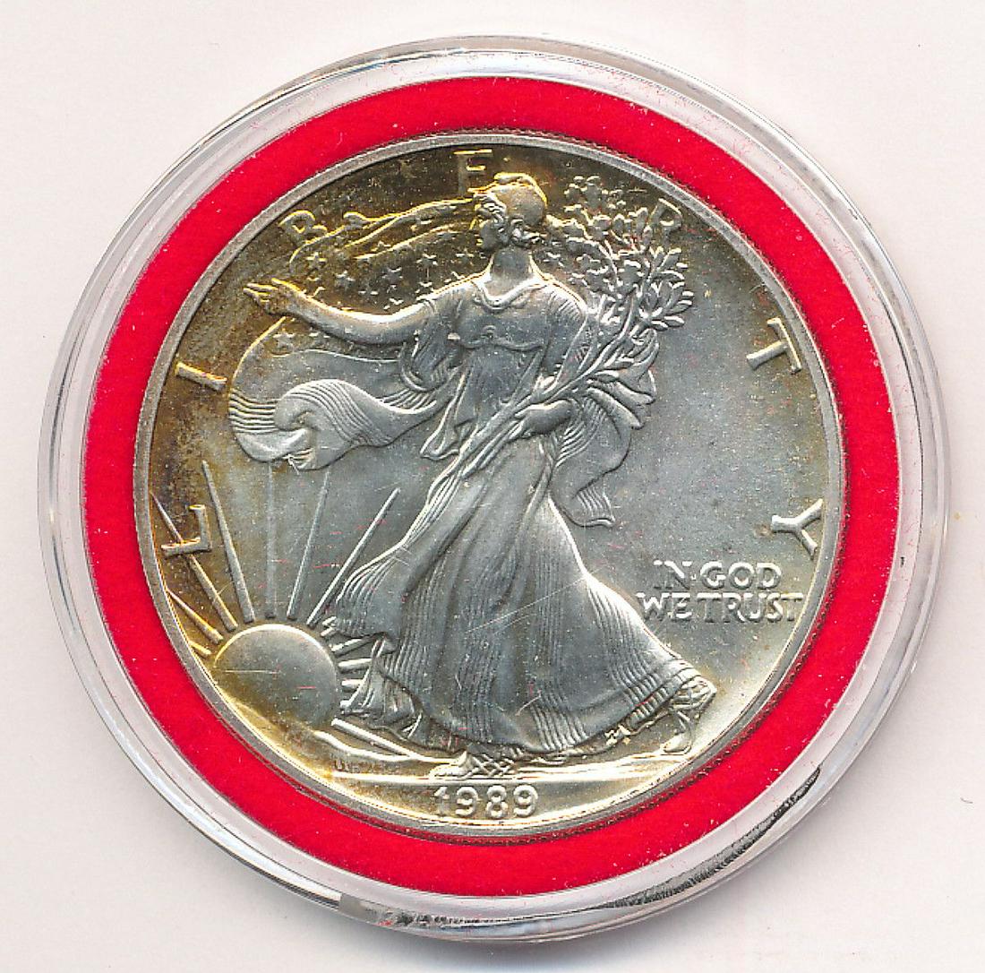 1989 1 OZ AMERICAN SILVER EAGLE: WINNER SHALL RECEIVE THE EXACT COIN SHOWN HERE