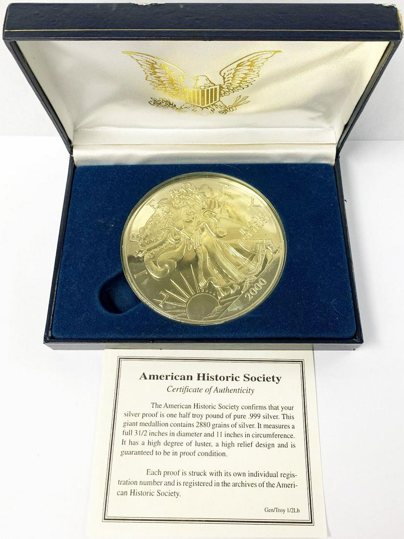 1/2 POUND AMERICAN SILVER EAGLE 2000: WINNER SHALL RECEIVE THE EXACT ITEM SHOWN HERE