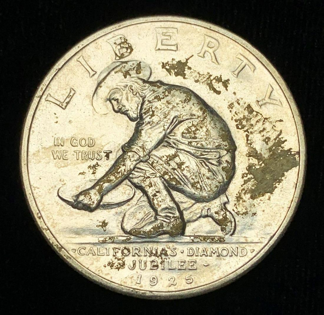 1925-S CALIFORNIA JUBILEE 50C COMMEMORATIVE AU (1 of 2)