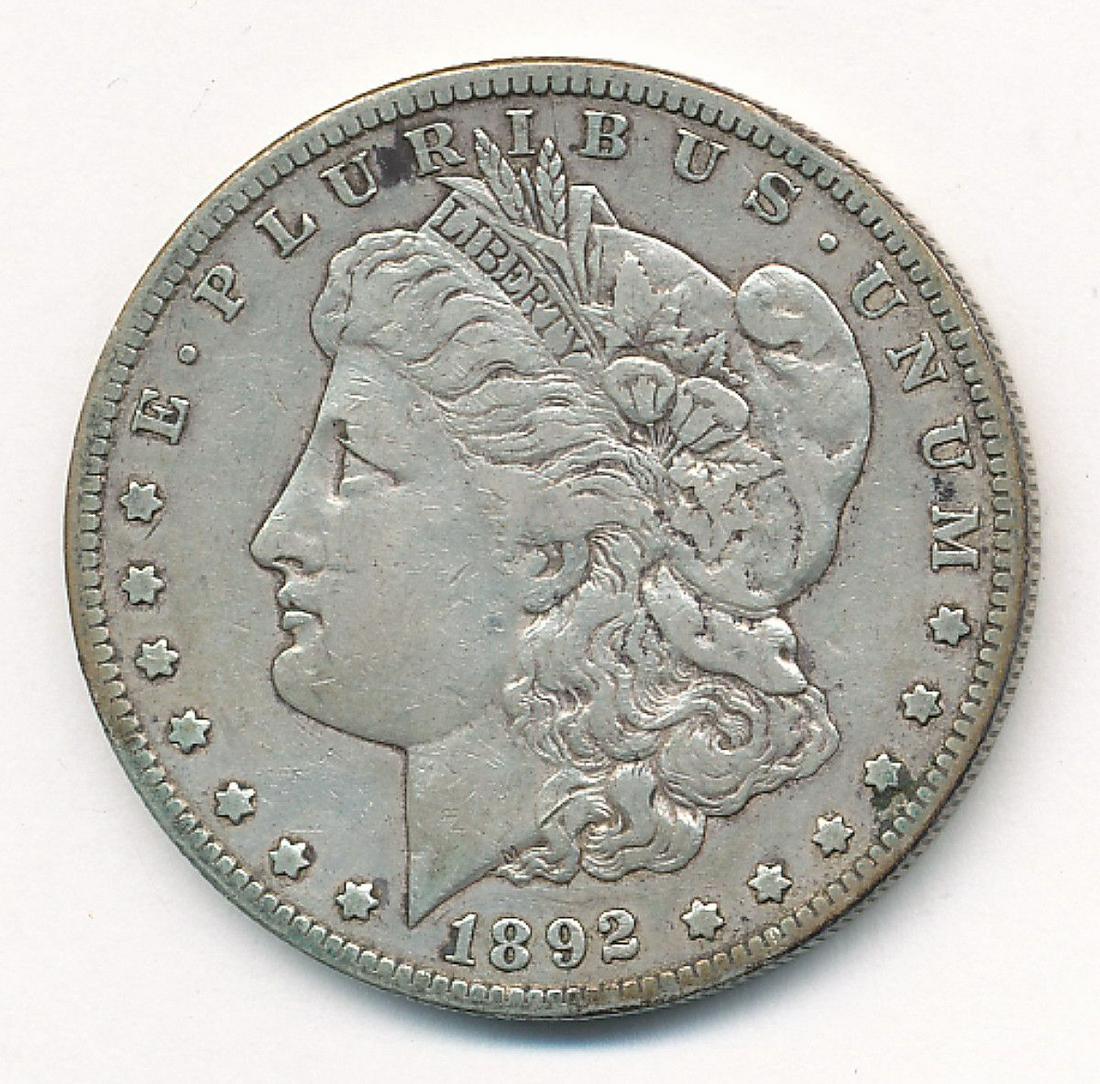 1892-S MORGAN SILVER DOLLAR VF (1 of 2)