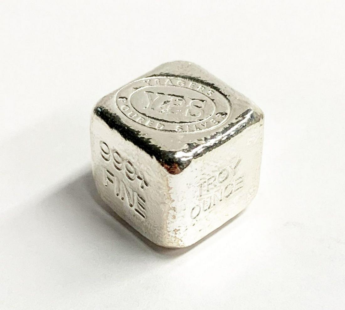YPS YEAGERS SILVER DICE 1 OZ .999 FINE SILVER: WINNER SHALL RECEIVE THE EXACT COIN SHOWN HERE