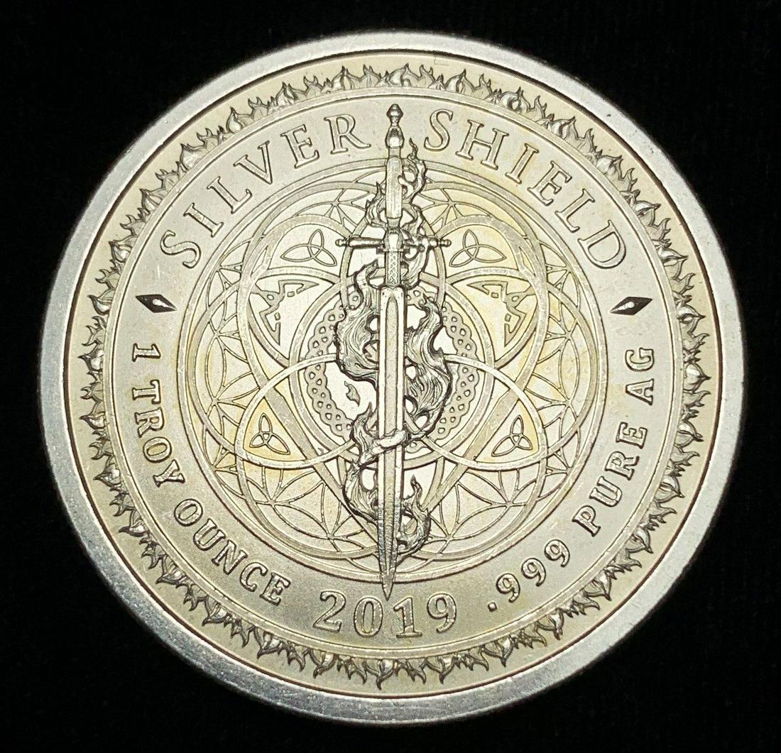 SILVER SHIELD 1 OZ SILVER ROUND 2019 (1 of 2)