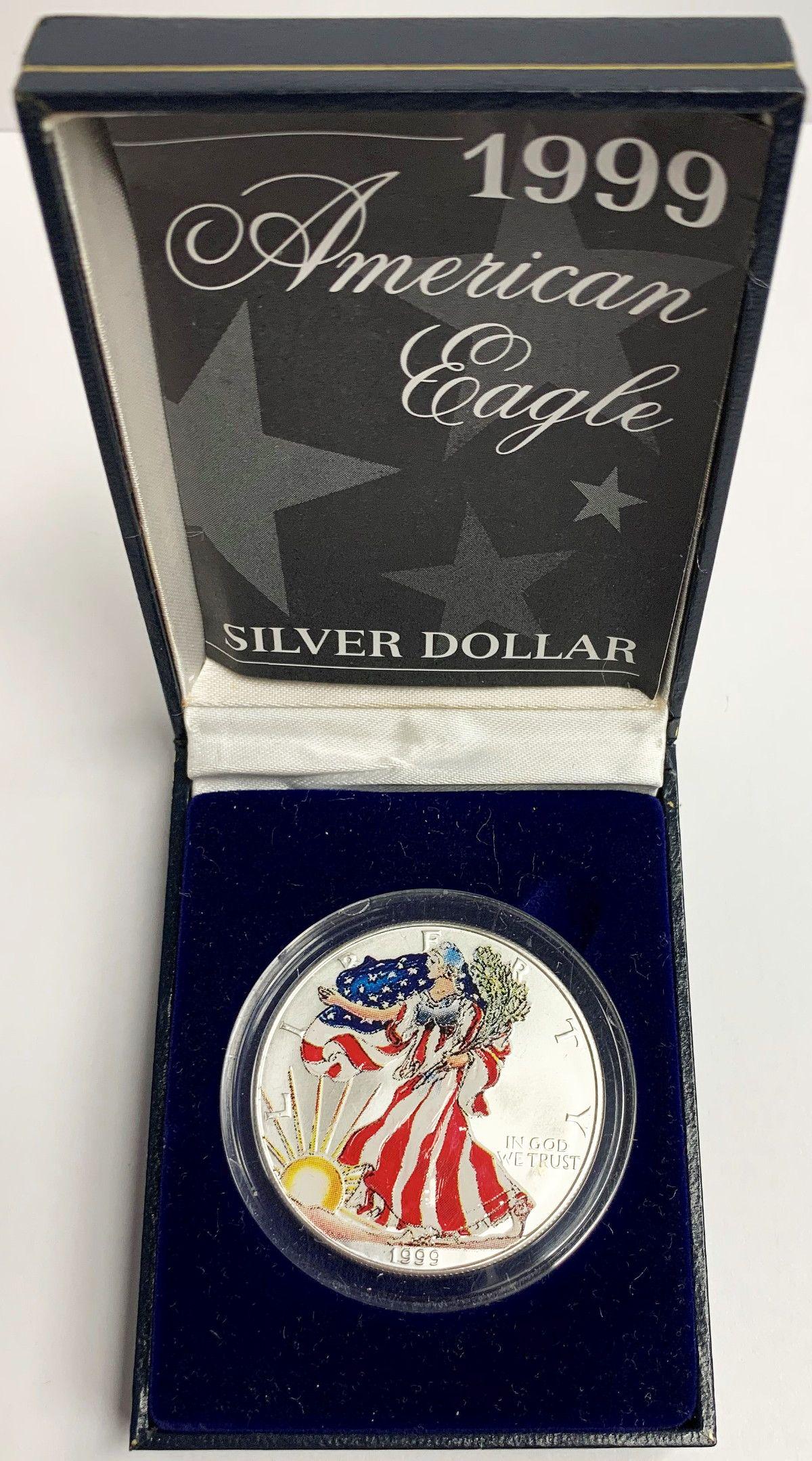 1999 COLORIZED PATRIOTIC AMERICAN SILVER EAGLE (1 of 4)