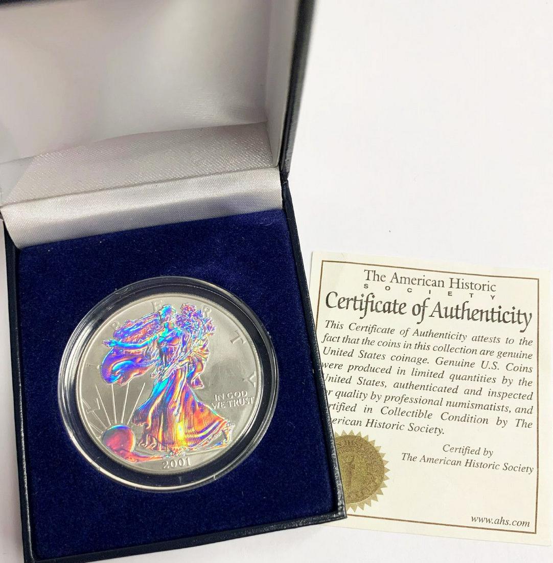 2001 COLORIZED PATRIOTIC AMERICAN SILVER EAGLE (1 of 4)