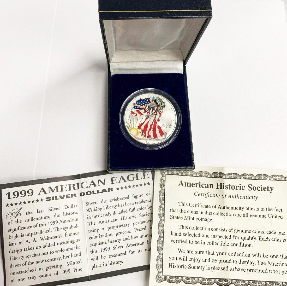 1999 COLORIZED PATRIOTIC AMERICAN SILVER EAGLE (1 of 4)