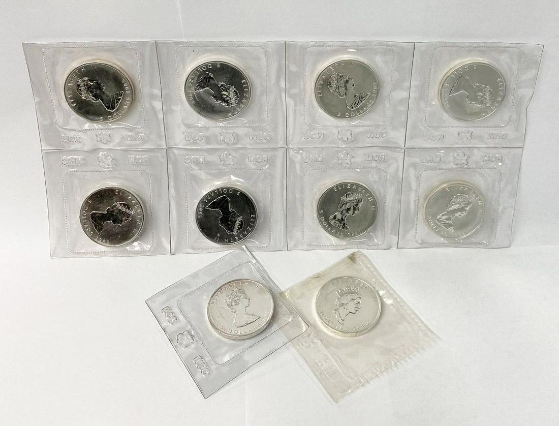 (10) RARE 1998 CANADIAN MAPLE LEAF SILVER (1 of 2)