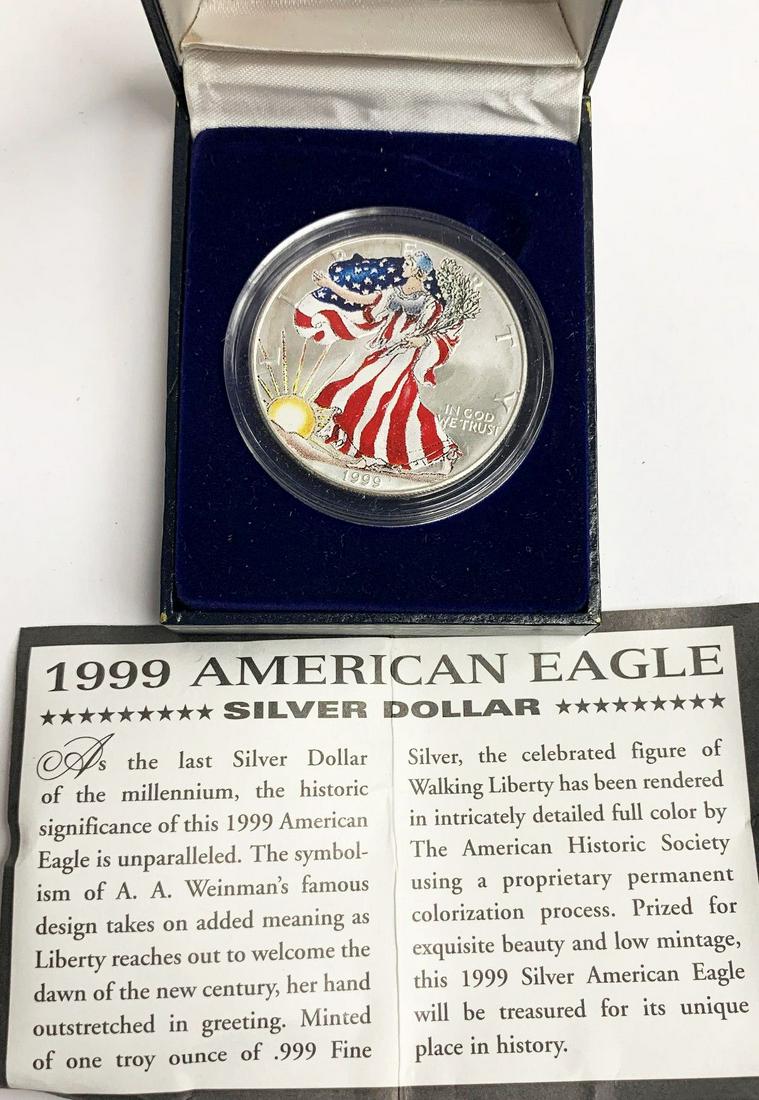 1999 COLORIZED PATRIOTIC AMERICAN SILVER EAGLE (1 of 5)