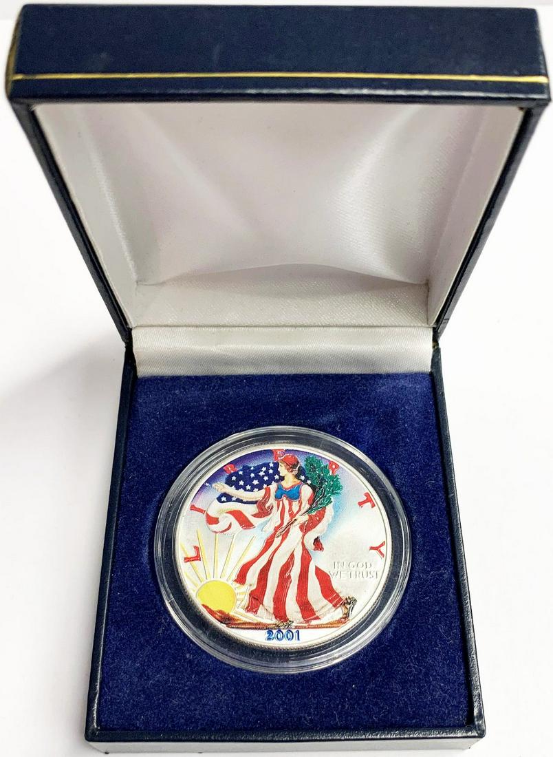2001 COLORIZED PATRIOTIC AMERICAN SILVER EAGLE (1 of 4)