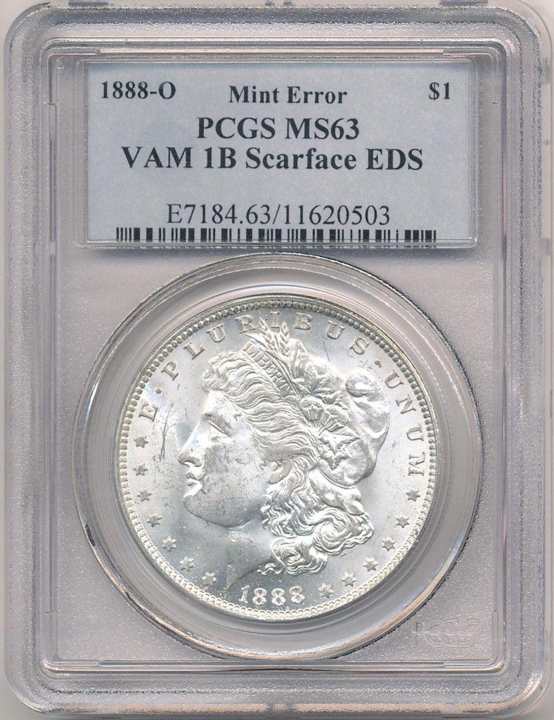 1888-O MINT ERROR MORGAN SILVER DOLLAR PCGS MS63 VAM 1B (1 of 2)