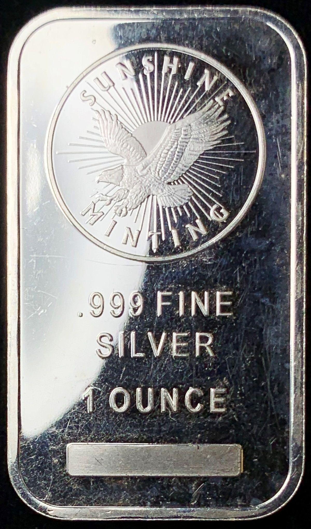 SUNSHINE MINTING 1 OZ .999 FINE SILVER BAR (1 of 2)