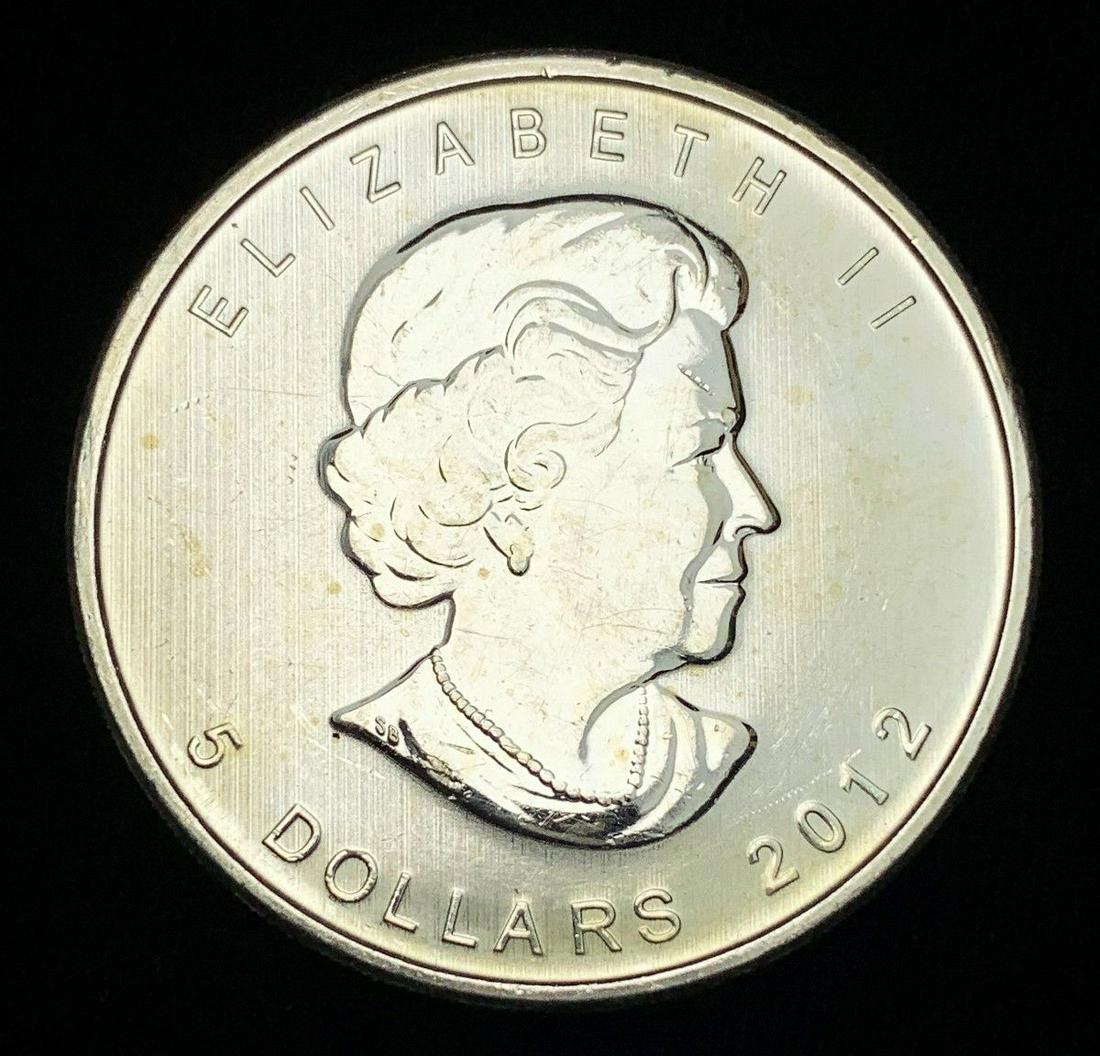 ELIZABETH II 5 DOLLARS 2012 CANADA 1 OZ SILVER (1 of 2)