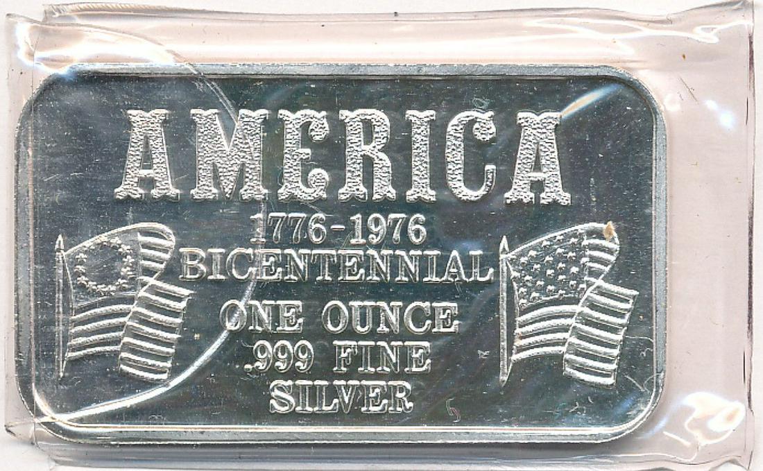 AMERICA BICENTENNIAL FORTUNE MINT 1 OZ SILVER BAR (1 of 2)