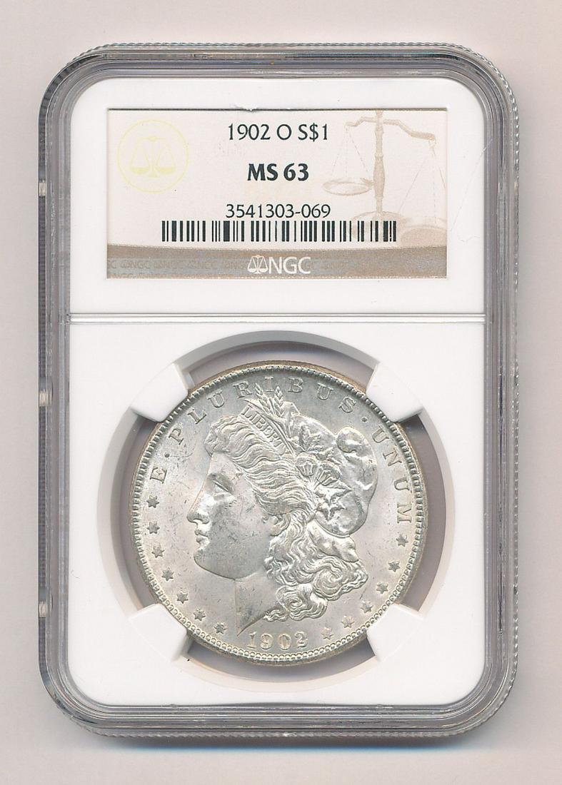1902-O MORGAN SILVER DOLLAR NGC MS63 (1 of 2)