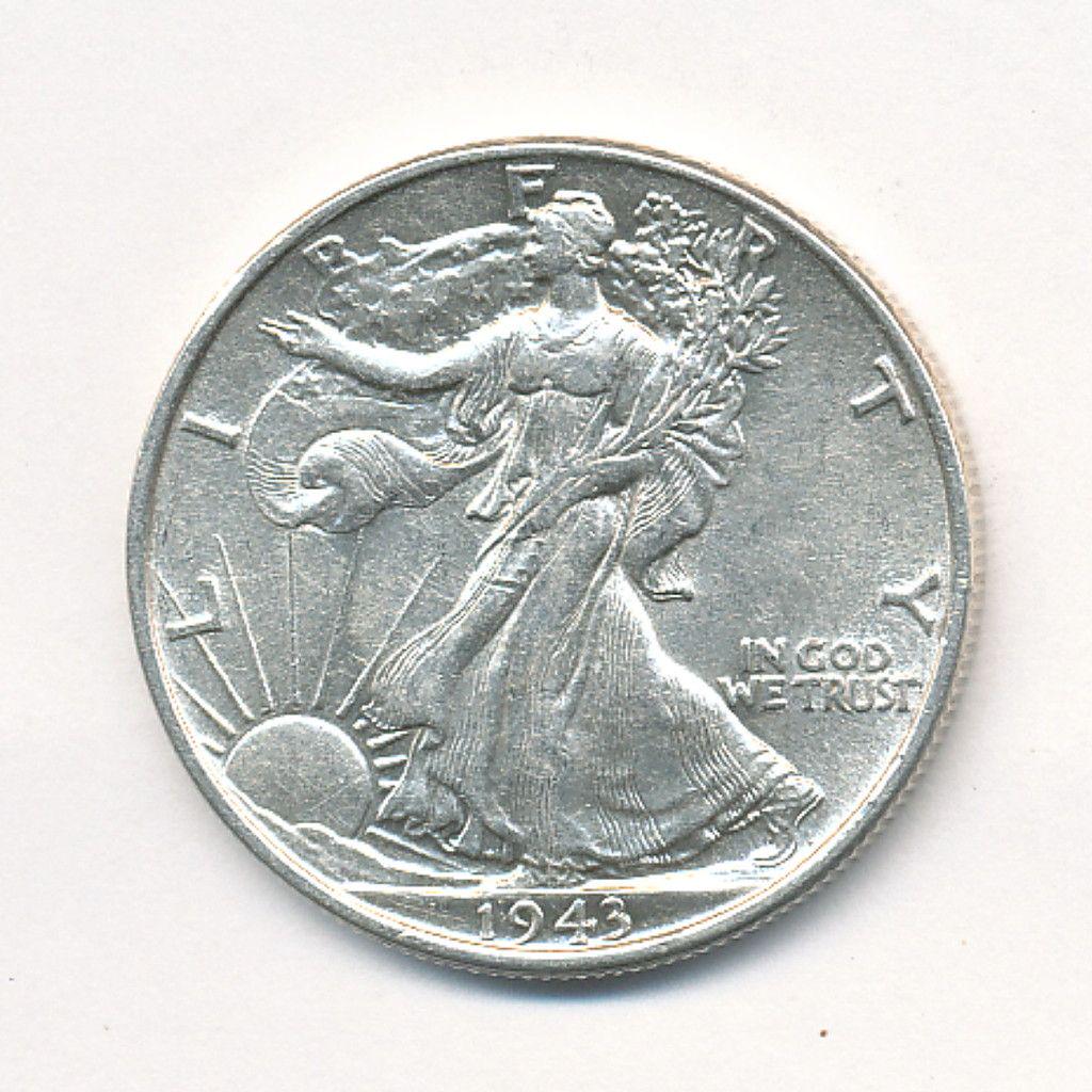 AU+ 1943 WALKING LIBERTY 50C (1 of 2)