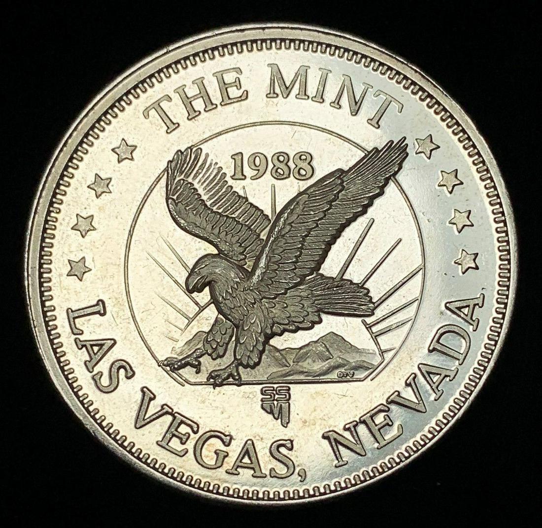 1988 LAS VEGAS NEVADA 1 OZ .999 FINE SILVER: WINNER SHALL RECEIVE THE EXACT COIN SHOWN HERE