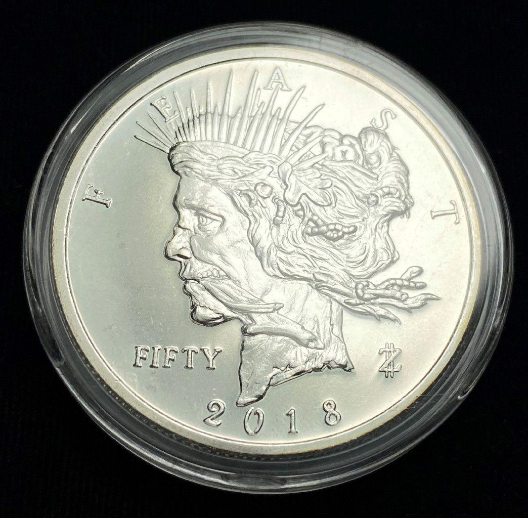 RARE 2018 ZOMBUCKS FEAST 1 OUNCE .999 SILVER ROUND (1 of 2)