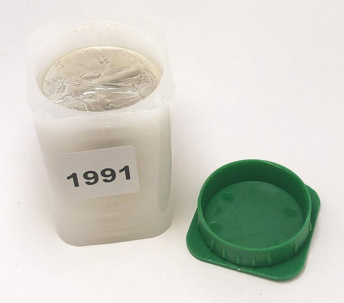 1991 (20) SILVER EAGLES TREASURY ROLL (1 of 7)