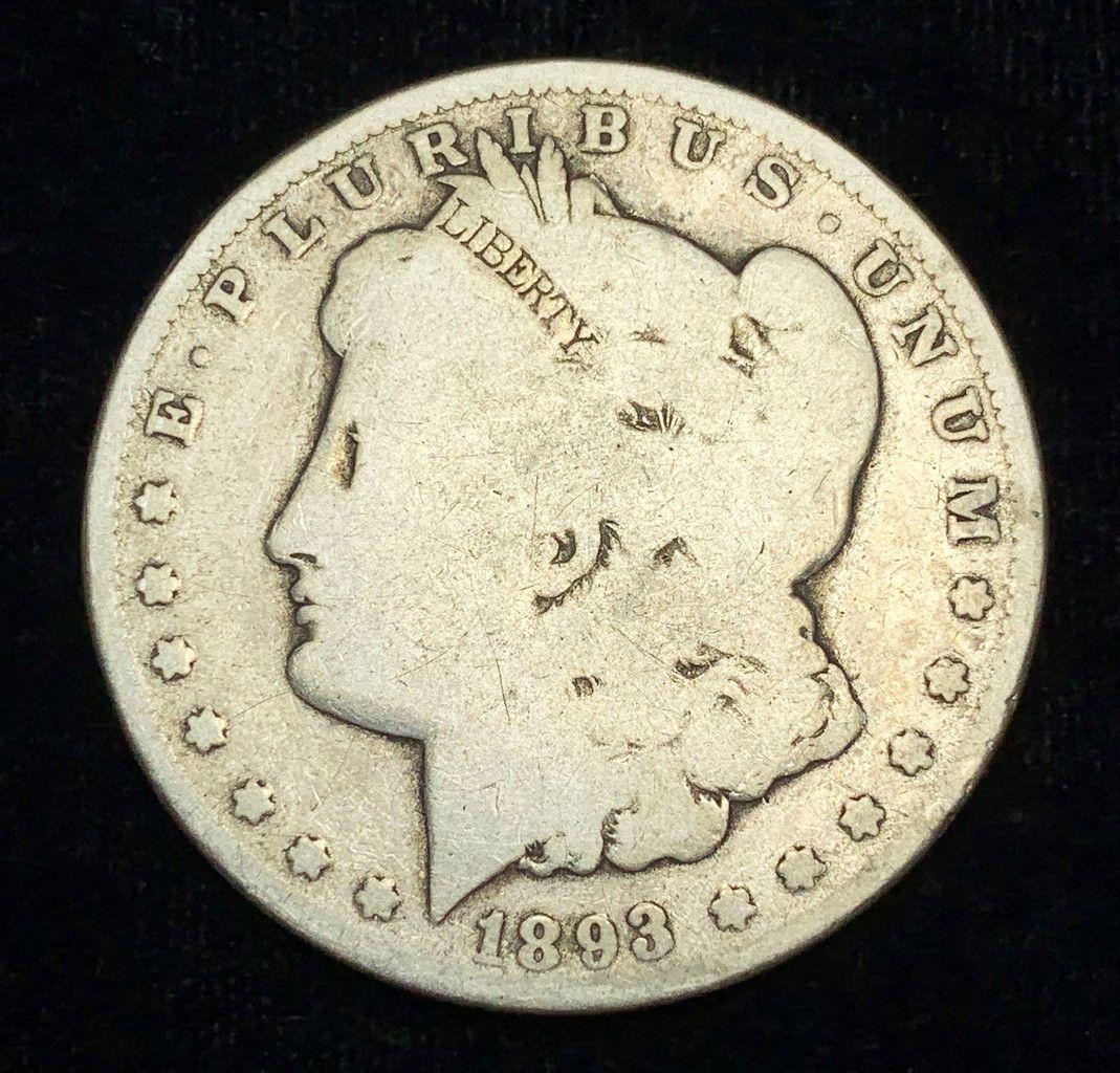 1893-O MORGAN SILVER DOLLAR VG (1 of 2)