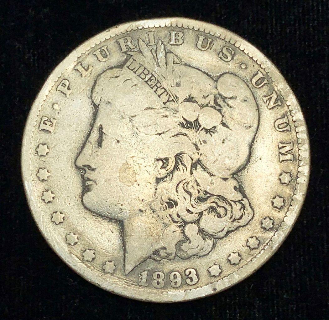 1893-CC MORGAN SILVER DOLLAR FINE DETAIL (1 of 2)