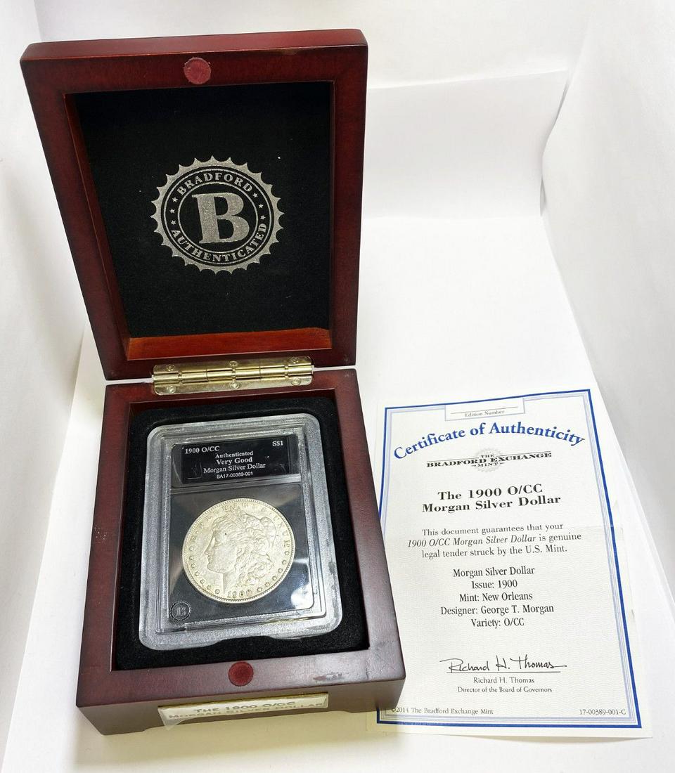 1900 O/CC MORGAN SILVER DOLLAR WITH BOX & COA (1 of 6)