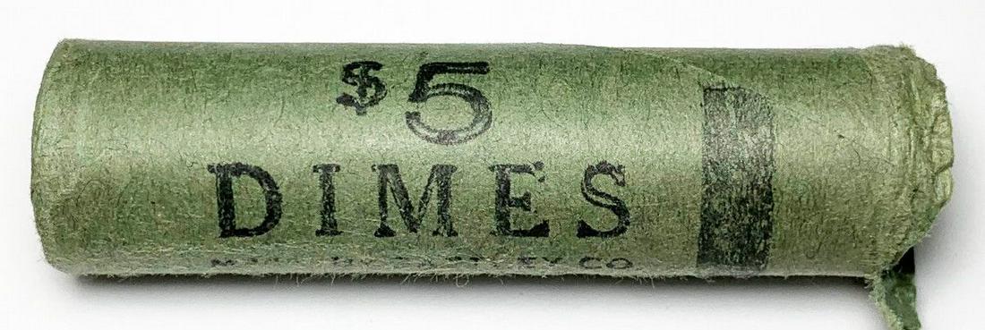 BU ROLL (50) COINS MINT 1964-D 90% SILVER DIMES: WINNER SHALL RECEIVE THE EXACT (50) COINS SHOWN HERE