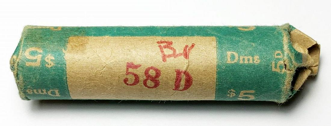 BU ROLL (50) COINS MINT 1958-D 90% SILVER DIMES (1 of 3)