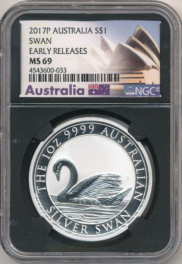 2017-P AUSTRALIA SILVER DOLLAR SWAN EARLY RELEASES MS69 (1 of 2)