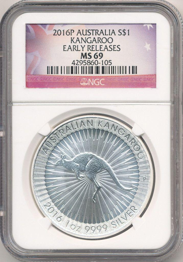 2016-P AUSTRALIA SILVER DOLLAR KANGAROO E.R. NGC MS69 (1 of 2)