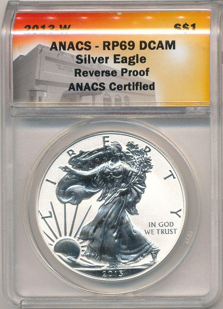 2013-W AMERICAN SILVER EAGLE ANACS RP69 DCAM REV. PF (1 of 2)