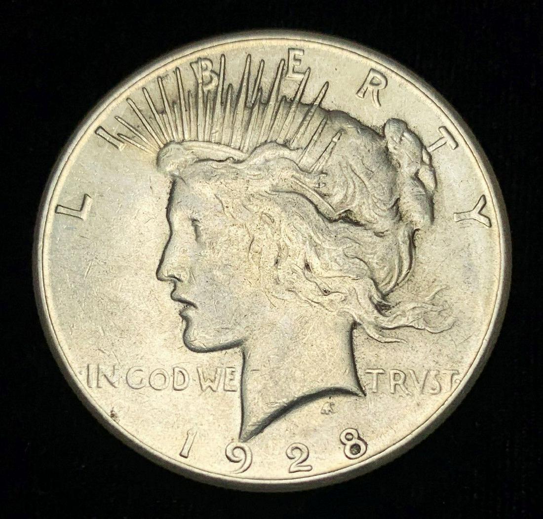 1928-S VF PEACE SILVER DOLLAR (1 of 2)