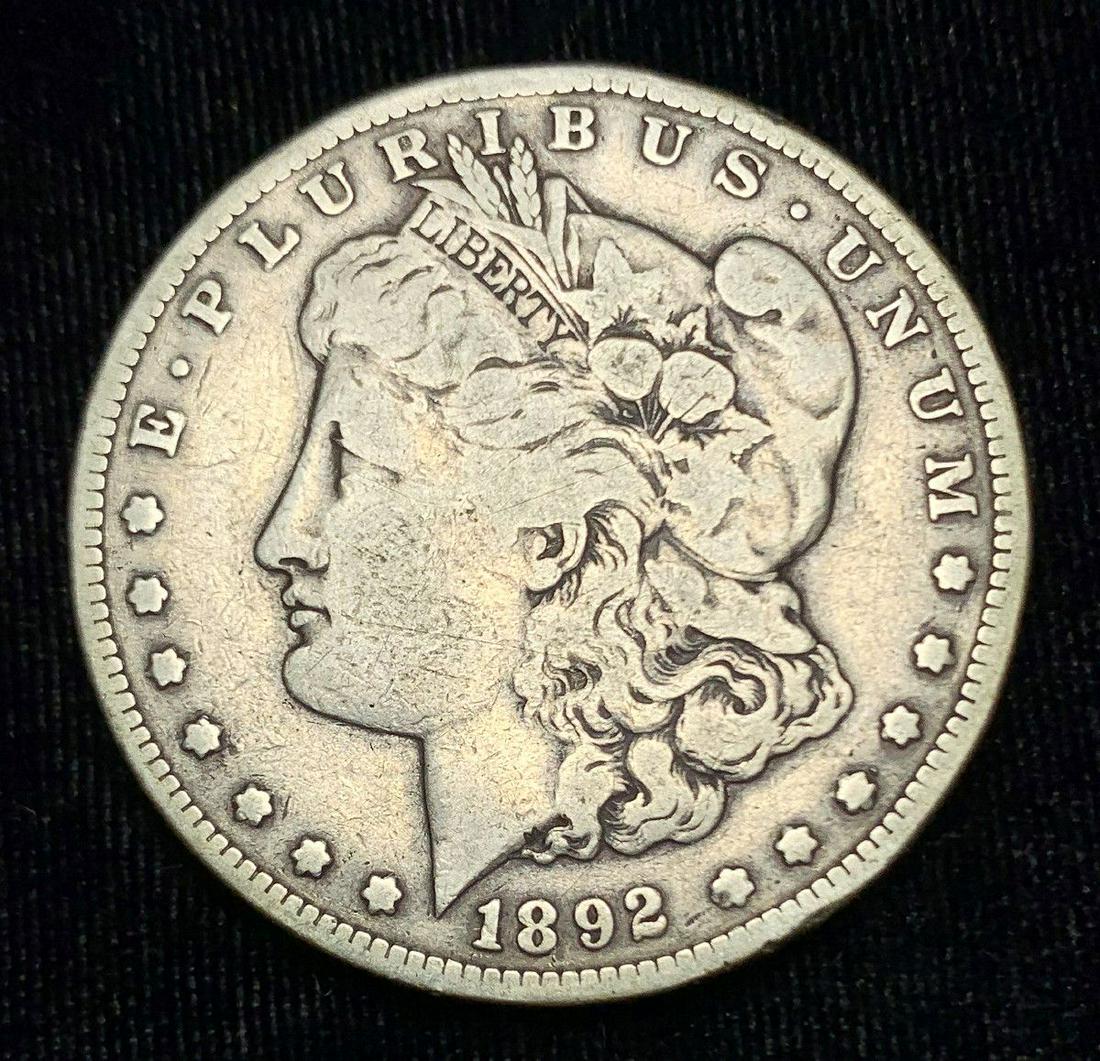 1892-S FINE+ MORGAN SILVER DOLLAR BETTER DATE (1 of 2)