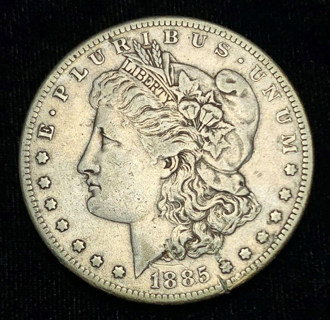 1885-S VERY FINE MORGAN SILVER DOLLAR BETTER DATE (1 of 2)