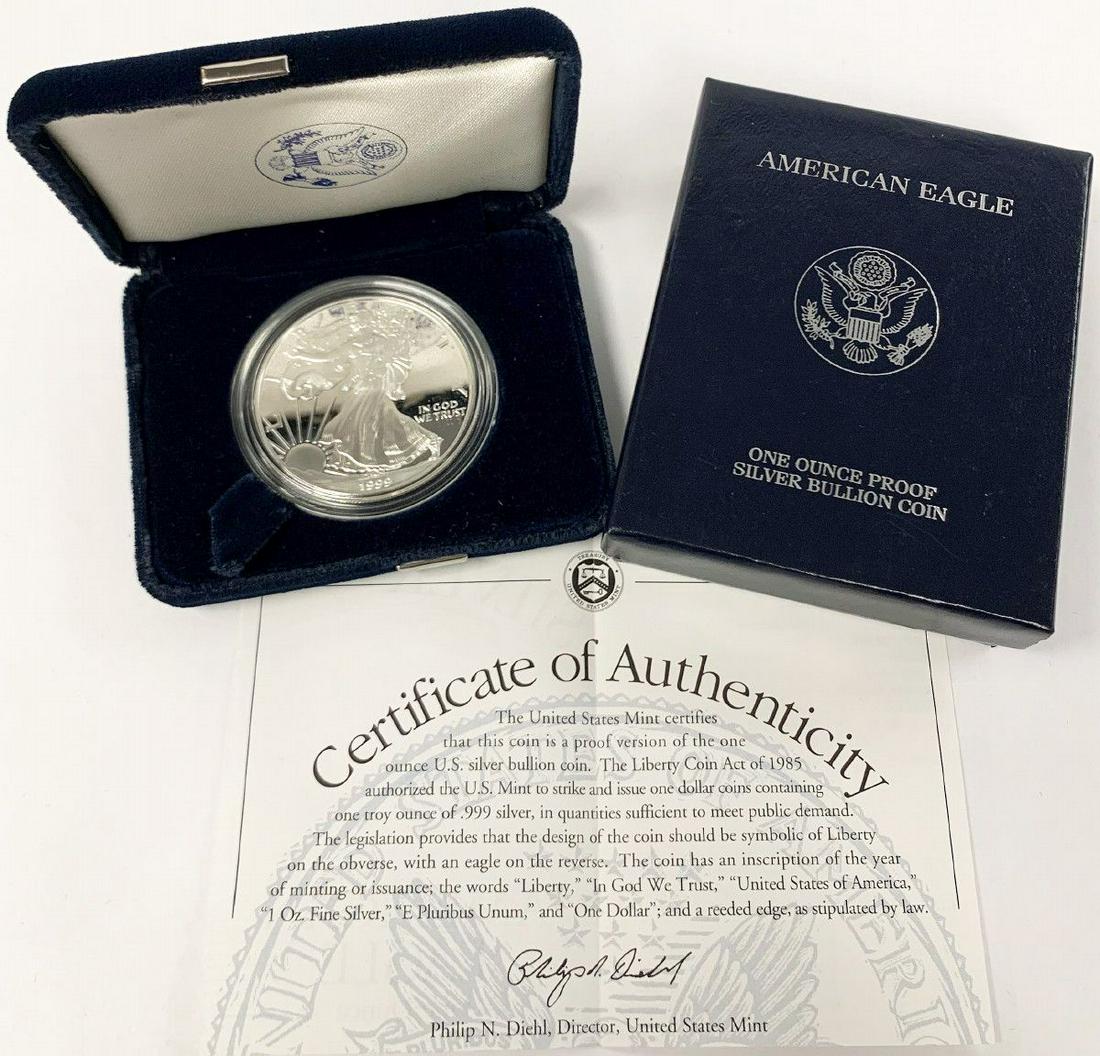 BETTER YEAR PROOF AMERICAN SILVER EAGLE 1999 (1 of 6)