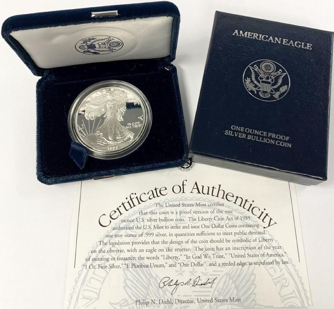 BETTER YEAR PROOF AMERICAN SILVER EAGLE 1998 (1 of 5)