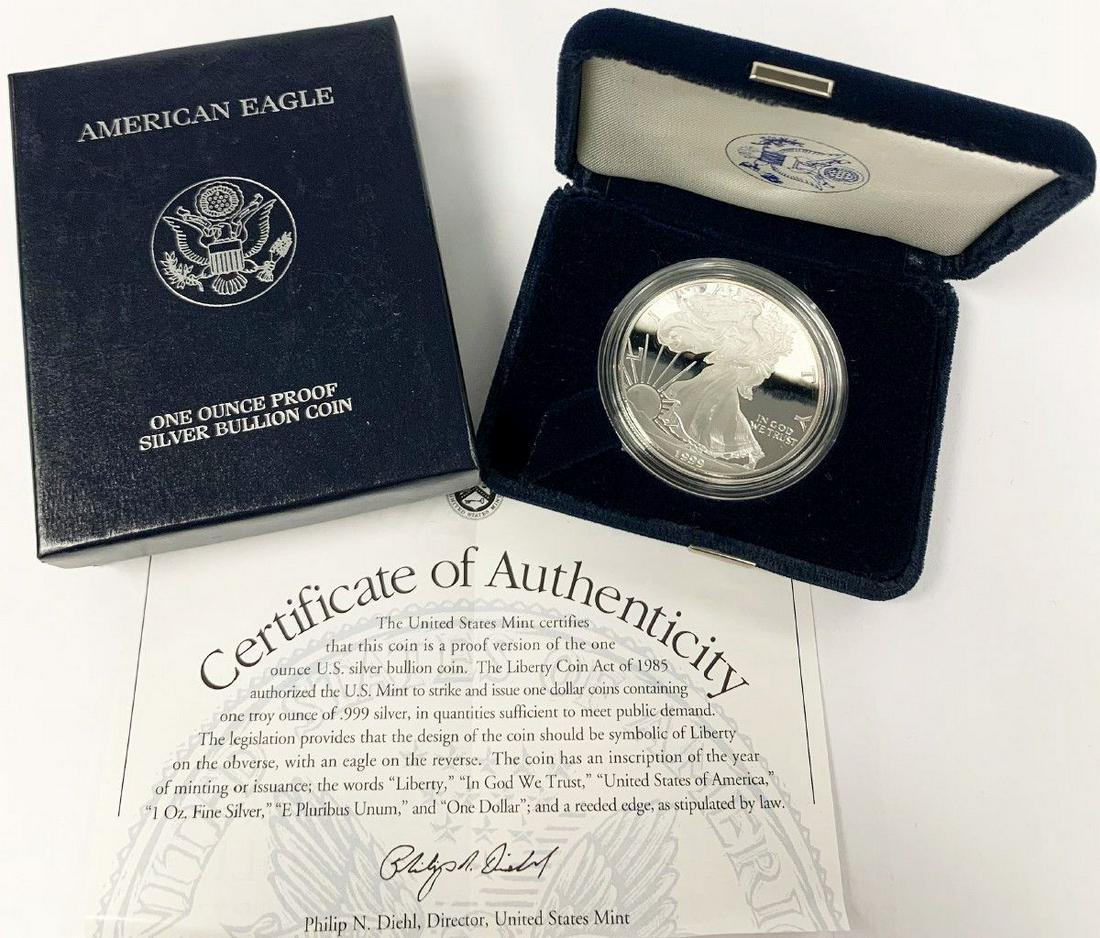 BETTER YEAR PROOF AMERICAN SILVER EAGLE 1999 (1 of 5)