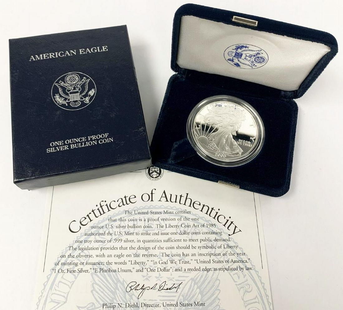 BETTER YEAR PROOF AMERICAN SILVER EAGLE 2000 (1 of 6)
