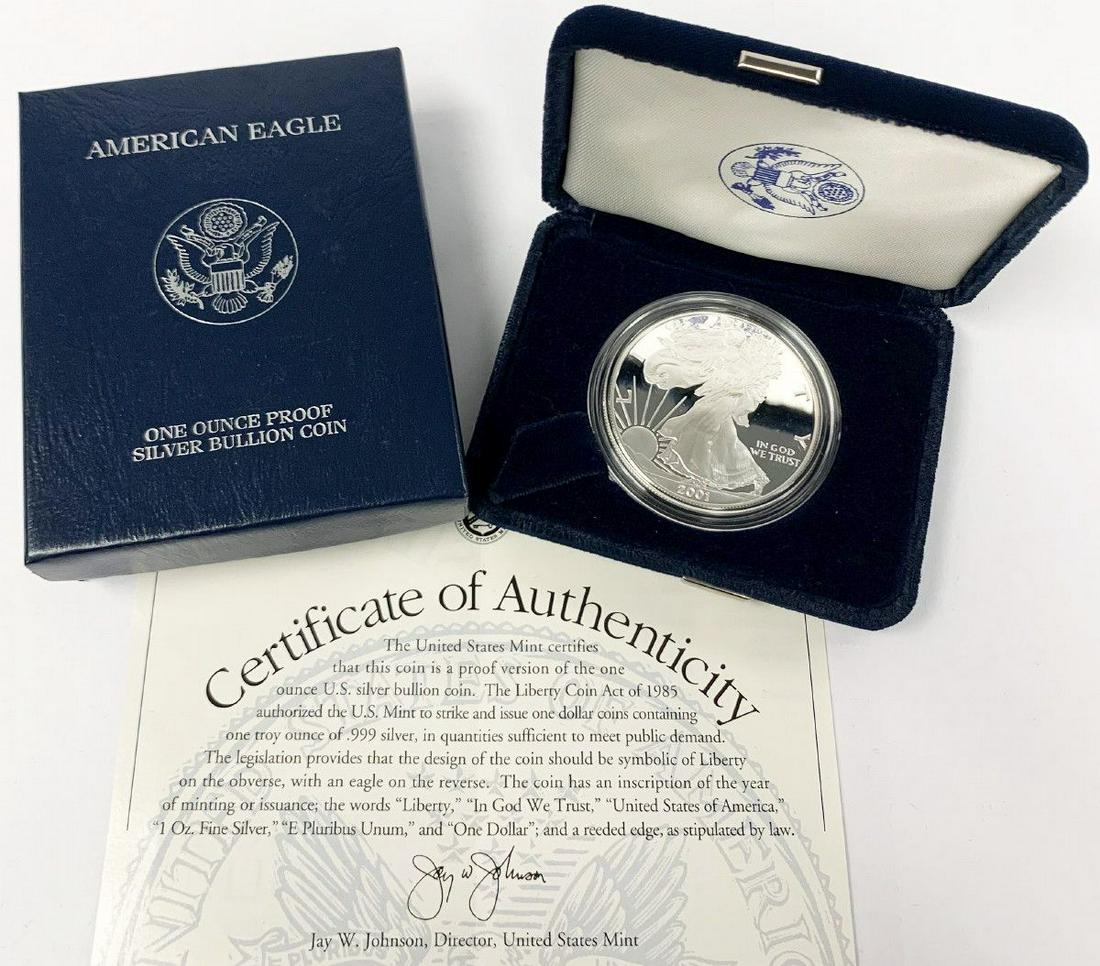 BETTER YEAR PROOF AMERICAN SILVER EAGLE 2001 (1 of 6)
