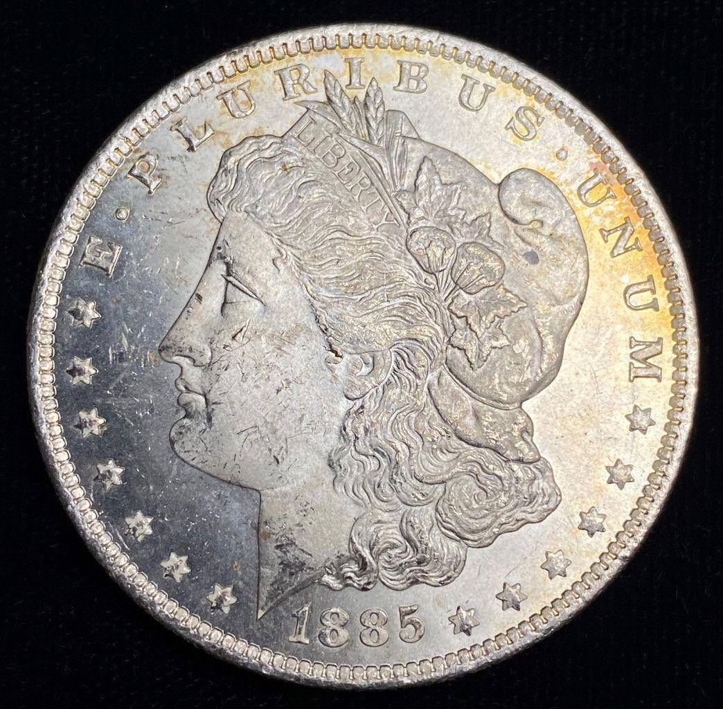 1885-O MORGAN SILVER DOLLAR MS64 MAGIC RAINBOW COLOR (1 of 5)