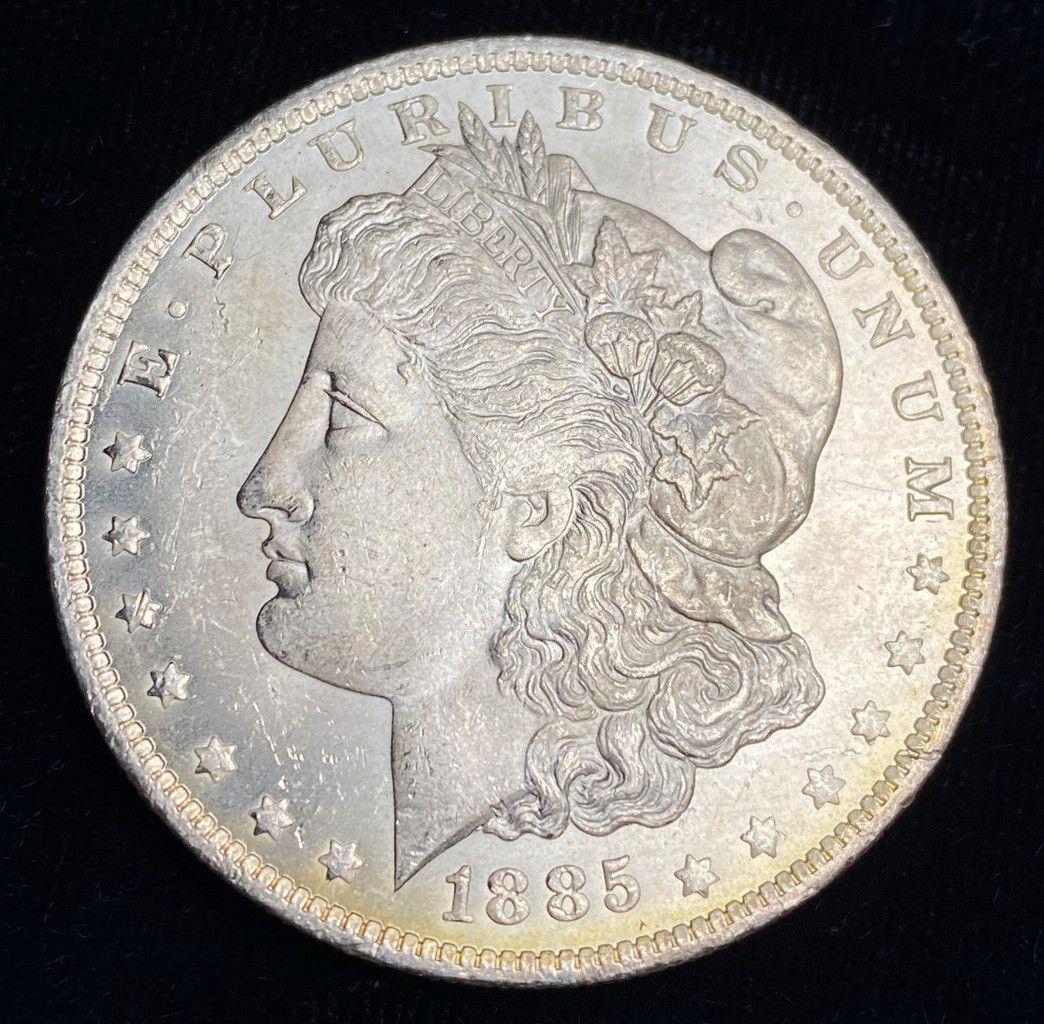 1885-O MORGAN SILVER DOLLAR MS64 MAGIC RAINBOW COLOR (1 of 6)