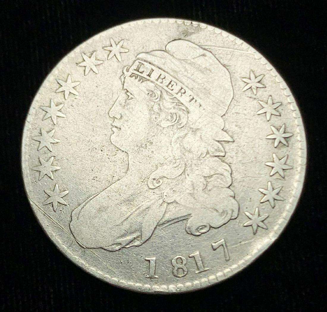 1817 CAPPED BUST HALF DOLLAR RARE FINE/VERY FINE (1 of 2)