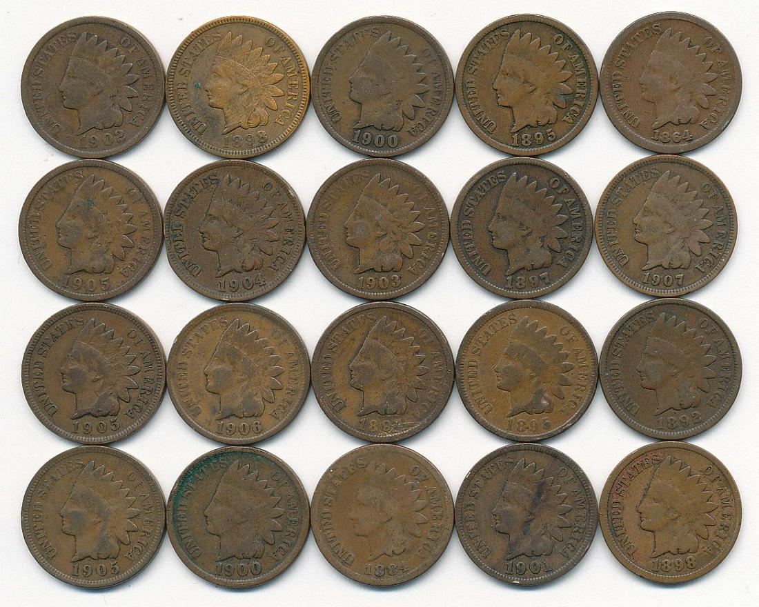 ROLL (20) INDIAN HEAD CENTS (1864-1907) (1 of 6)