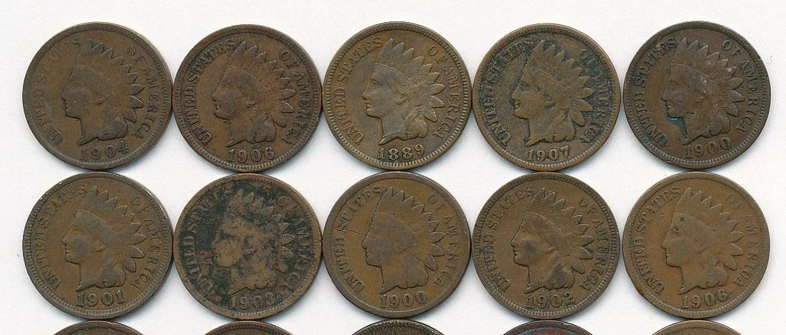 ROLL (20) INDIAN HEAD CENTS (1875-1907) (1 of 5)