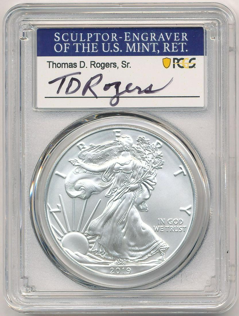 2019-W PCGS SP70 BURNISHED SILVER EAGLE (1 of 2)
