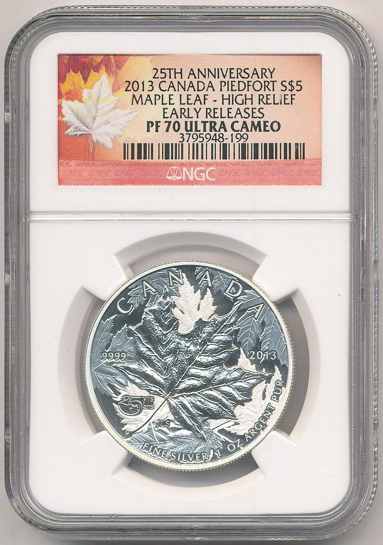 2013 CANADA MAPLE LEAF HIGH RELIEF PF70 ULTRA CAMEO (1 of 2)