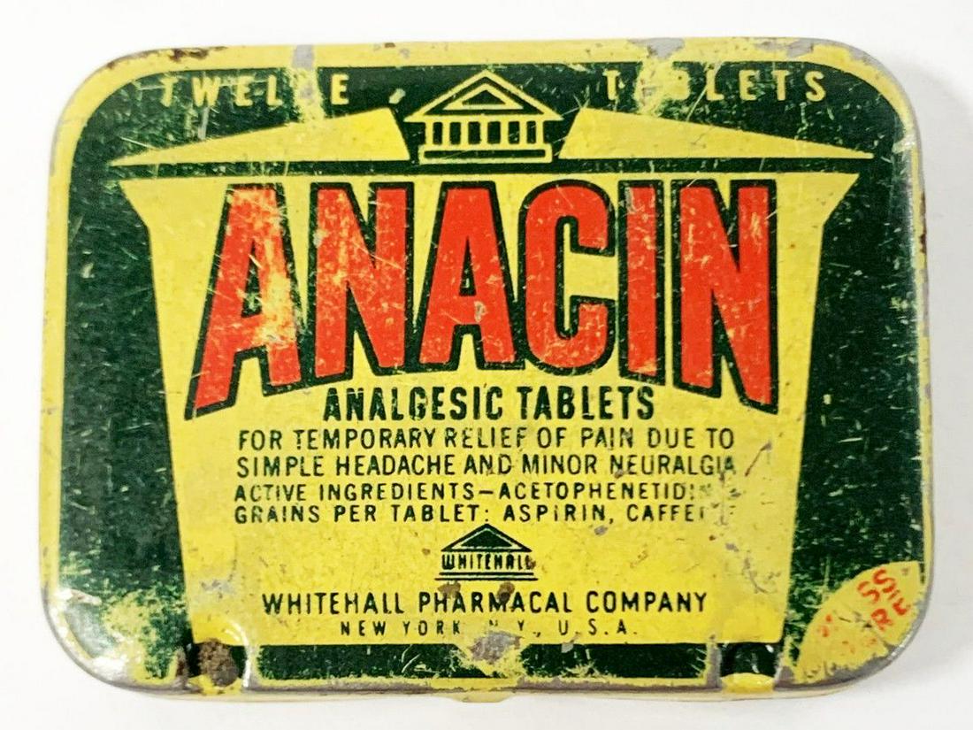 VINTAGE ANTIQUE ANACIN ASPIRIN CONTAINER (1 of 7)