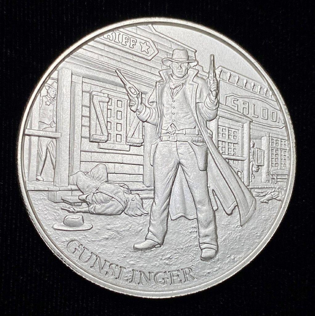 RARE GUNSLINGER 1 OUNCE .999 SILVER ROUND (1 of 2)
