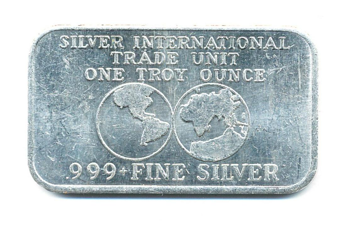 SILVER INTERNATIONAL TRADE UNIT 1 OZ BAR: WINNER SHALL RECEIVE THE COIN PRECISELY RESEMBLING THE ONE SHOWN HERE