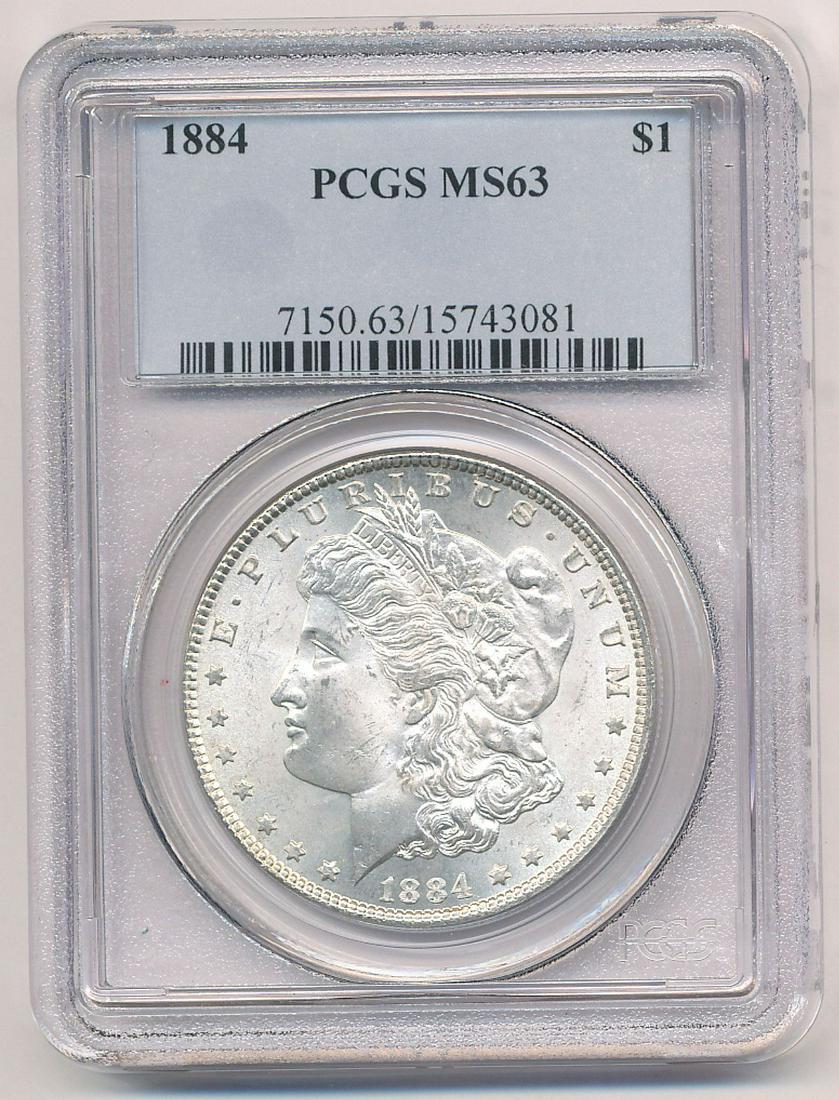 1884 PCGS MS63 MORGAN SILVER DOLLAR (1 of 2)